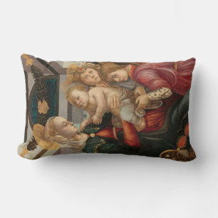 Madonna & Child, Sandro Botticelli Fine Art Poster Lumbar Pillow