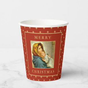 Madonna & Child Traditional Religious Christmas Paper Cups