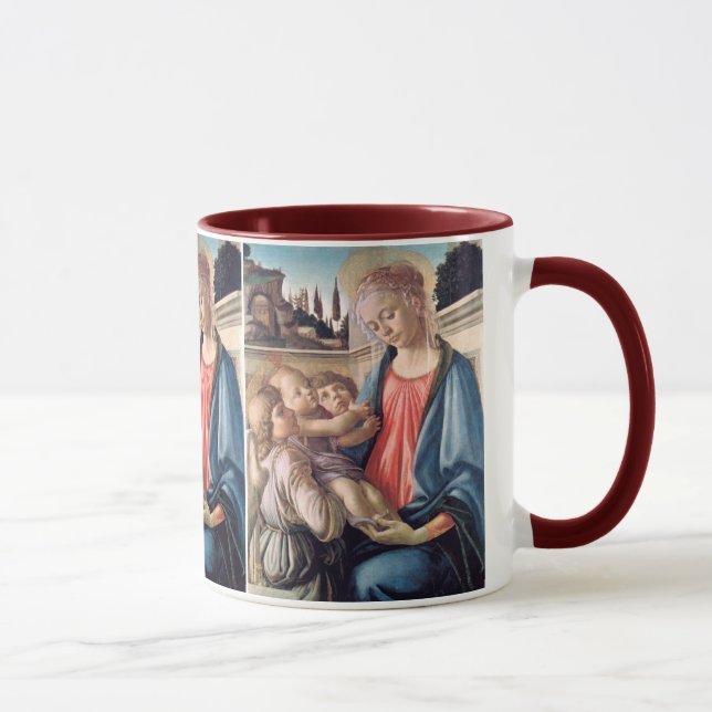 Madonna & Child Two Angels Botticelli Fine Art Mug (Right)
