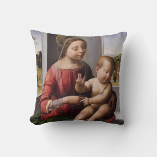 Madonna & Child with John the Baptist Throw Pillow