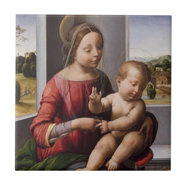 Madonna & Child with John the Baptist Tile (Front)