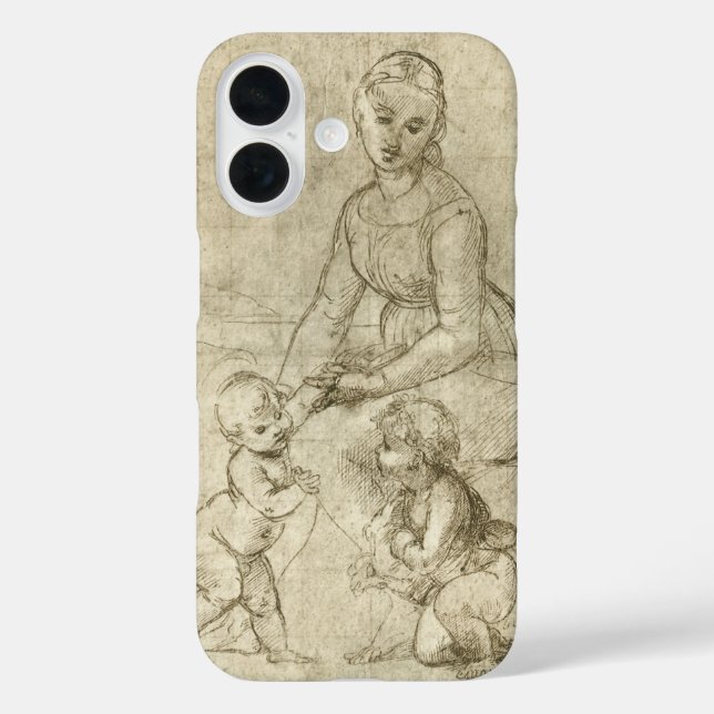 Madonna, Christ and Saint John Baptist by Rapahel Case-Mate iPhone Case (Back)