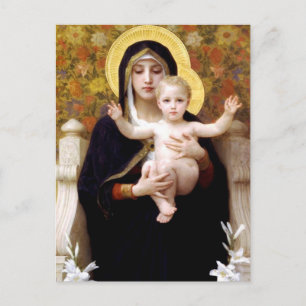 Madonna des Lilies, William Bouguereau Carte posta