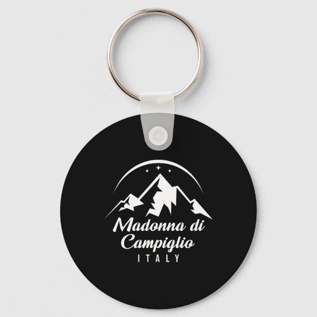 Madonna Di Campiglio Italy Ski Resort Skiing Snowb Keychain (Front)