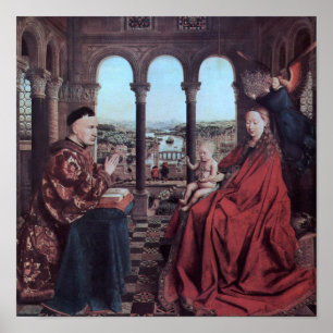 Madonna du chancelier Rolin par Van Eyck - Poster