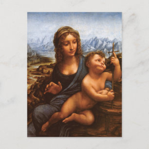 Madonna du Yarnwinder par Da Vinci Carte Postale