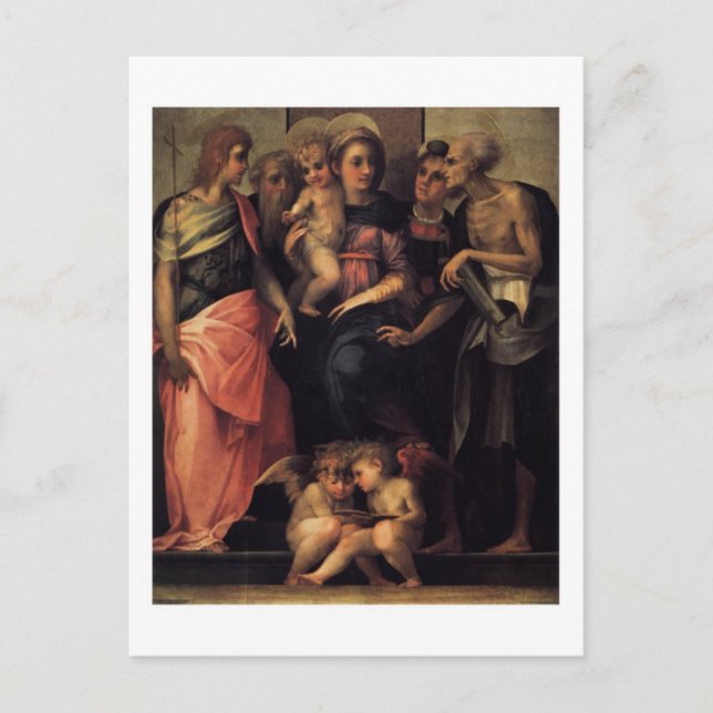 Madonna Enthroned with Four Saints postcard (Front)