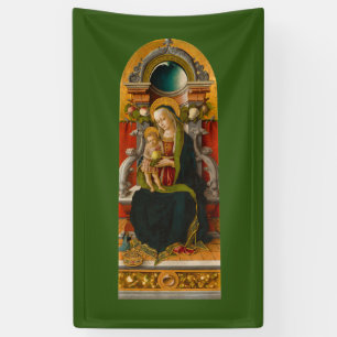 Madonna et bannière couronnée par enfant