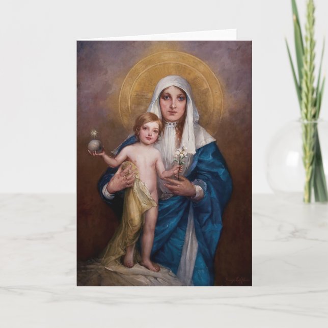 Madonna et carte de Noël d'enfant (Devant)