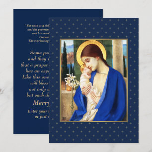 Madonna et Child. Cartes de Noël Art