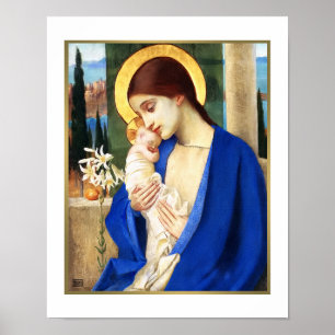 Madonna et Child. Impression Cadeau de Noël en bea