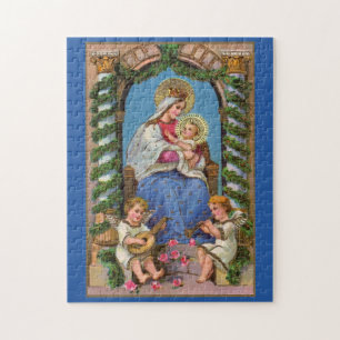 Madonna Et Enfant Avec Angles Jigsaw Puzzle