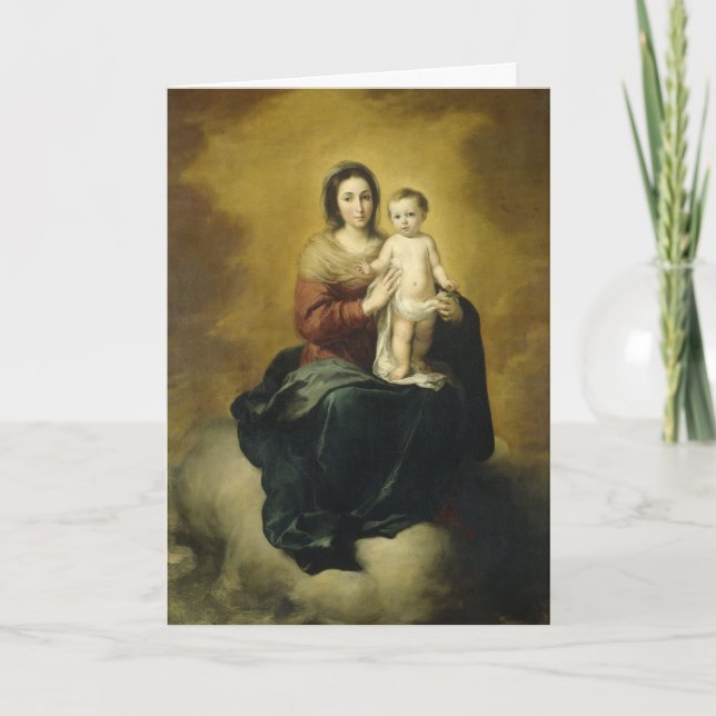 Madonna et Enfant, Carte de Noël aux beaux-arts (Devant)