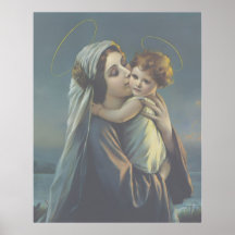 Madonna et Enfant Jésus Poster vintage Imprimer Ar