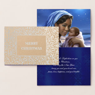 Madonna et Enfant Luxe Véritable Foil Cartes de No