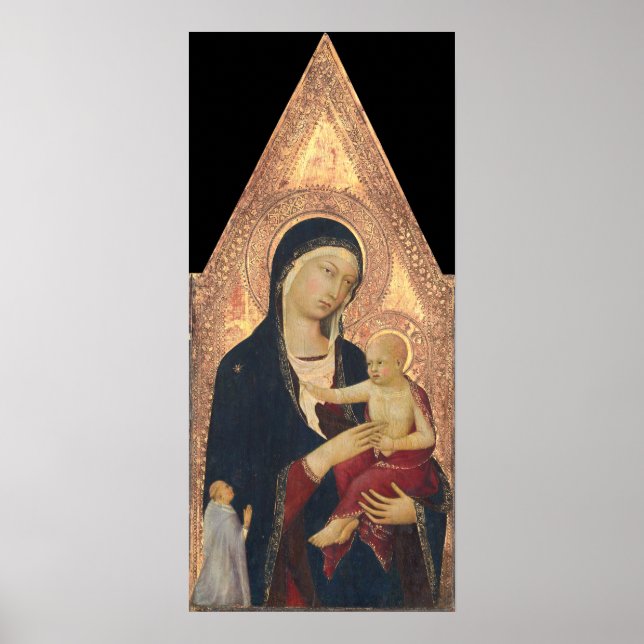Madonna et Enfant - Poster d'Art Lippo Memmi (Devant)