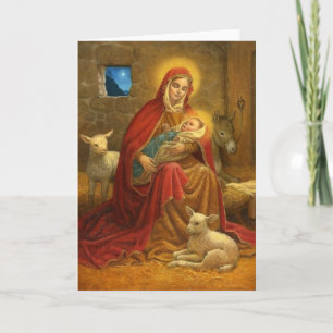 Madonna et l'enfant Carte de Noël religieuse