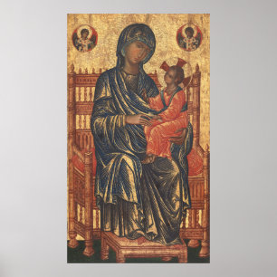 Madonna et l'enfant - Poster d'art byzantin