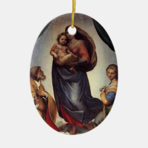 Madonna Fine Art by Raphael Ceramic Ornament