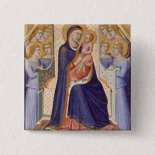 Madonna in Glory, c.1315 (tempera on panel) 2 Inch Square Button