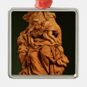 Madonna, Jesus and St. John the Baptist Metal Ornament