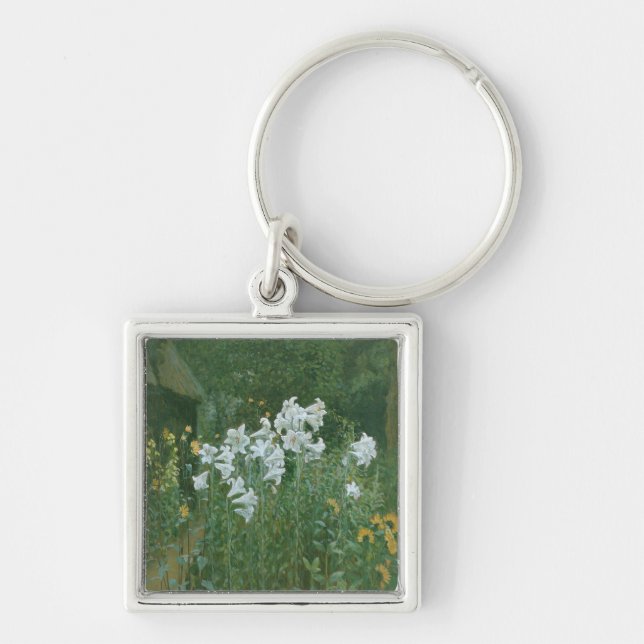 Madonna Lilies in a Garden Keychain (Front)