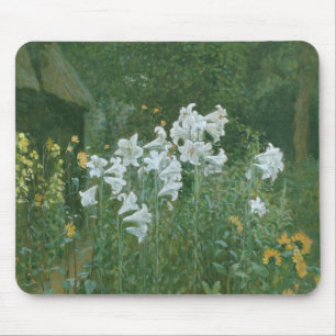 Madonna Lilies in a Garden Mouse Pad
