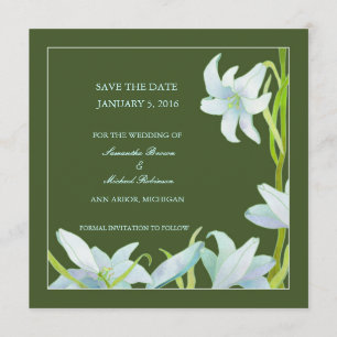 Madonna Lily Save the Date Wedding Invitations