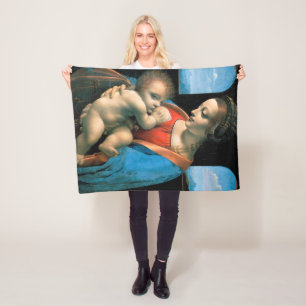 Madonna Litta, Leonardo da Vinci, 1490-1491 Fleece Blanket