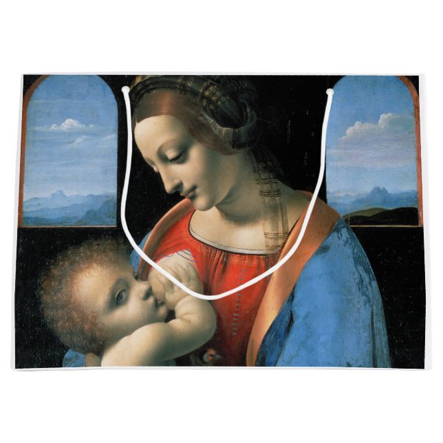 Madonna Litta, Leonardo da Vinci, 1490-1491 Large Gift Bag (Front)