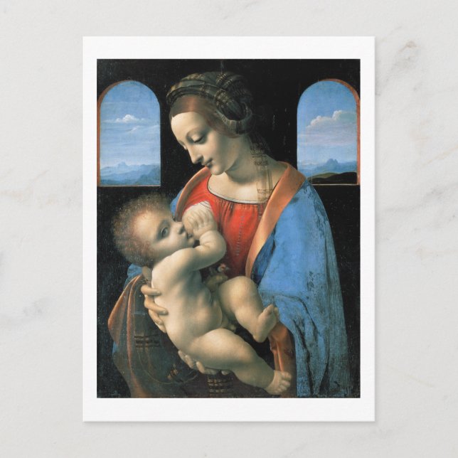 Madonna Litta, Leonardo da Vinci, 1490-1491 Postcard (Front)