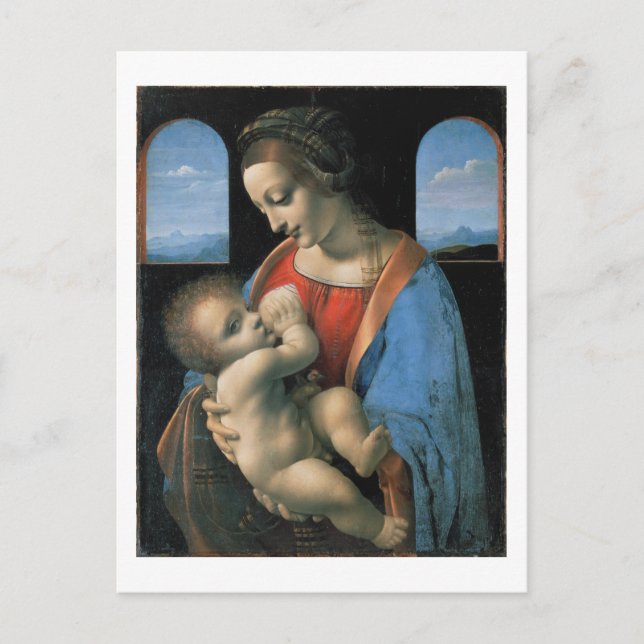 Madonna Litta, Leonardo da Vinci Fine Art Postcard (Front)