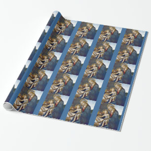 Madonna Madona Child Book religion painting Wrapping Paper
