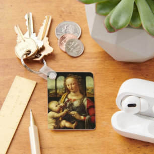 Madonna of the Carnation by Leonardo da Vinci Keychain
