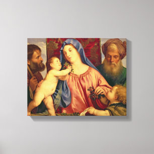 Madonna of the Cherries with Joseph Canvas Print