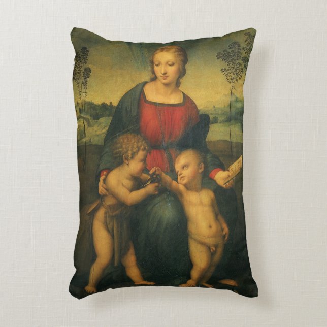 Madonna of the Goldfinch by Raphael Sanzio Accent Pillow (Front(Vertical))