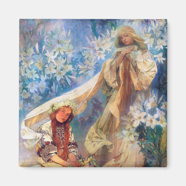 Madonna of the Lily, Mucha Magnet (Front)