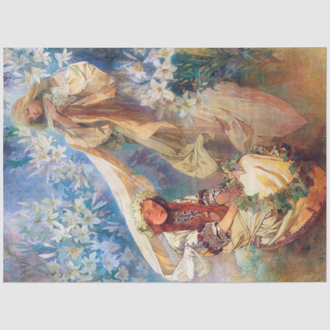 Madonna of the Lily, Mucha Tissue Paper (Front)