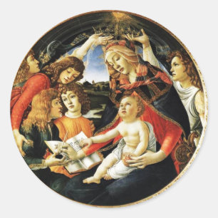 Madonna of the Magnificat Classic Round Sticker