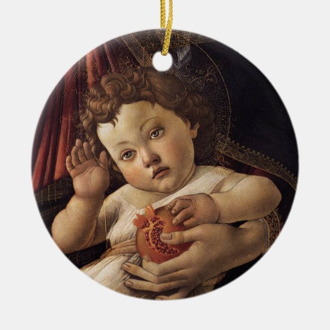 Madonna of the Pomegranate Ceramic Ornament (Front)