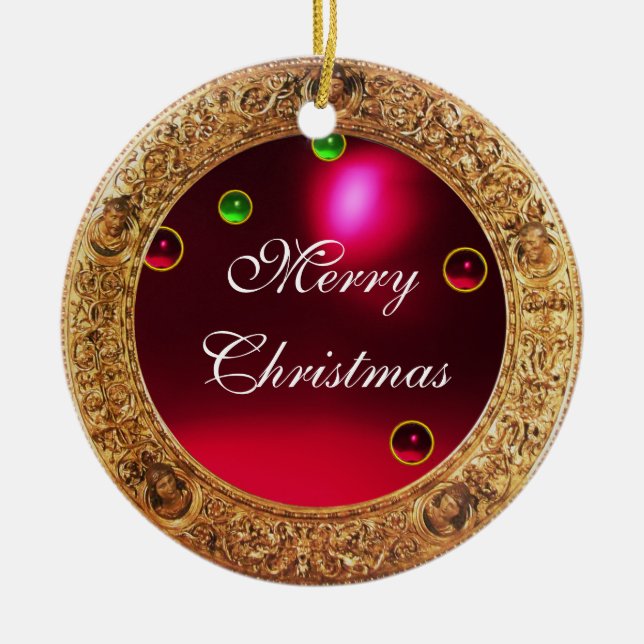 Madonna of the Pomegranate Ceramic Ornament (Front)