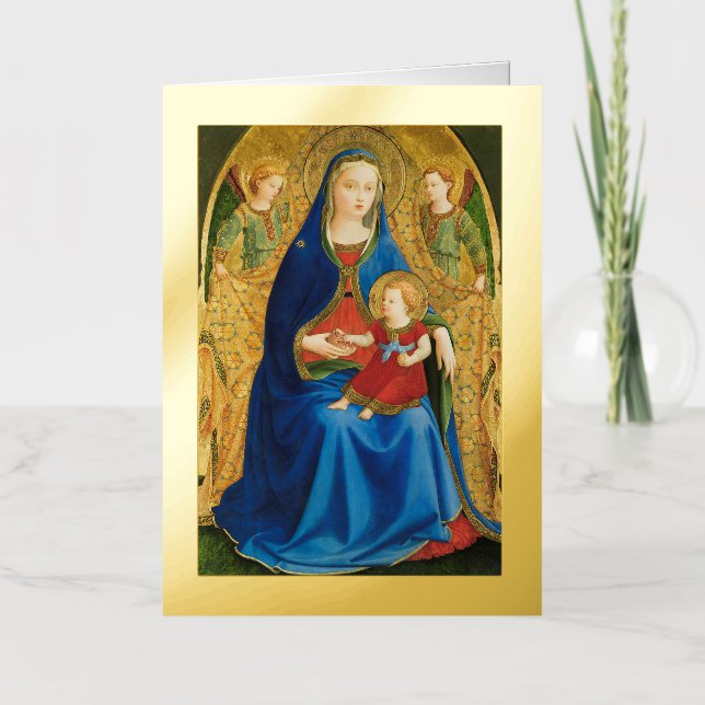 Madonna of the pomegranate foil greeting card (Front)