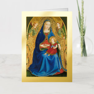 Madonna of the pomegranate foil greeting card