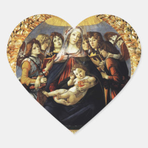 Madonna of the Pomegranate Heart Heart Sticker