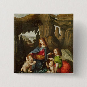 Madonna of the Rocks 2 Inch Square Button