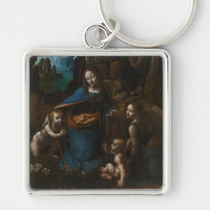Madonna of the Rocks, Virgin Mary, Jesus, John Keychain