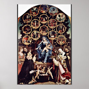 Madonna Of The Rosary By Lotto Lorenzo (Best Quali Poster