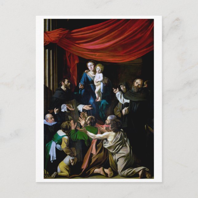 Madonna of the Rosary, Caravaggio Postcard (Front)
