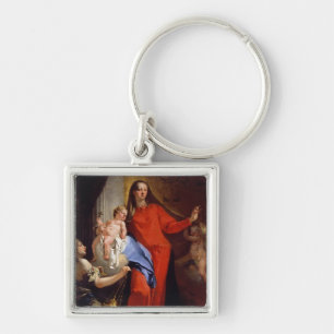 Madonna of the Rosary (oil on canvas) Keychain