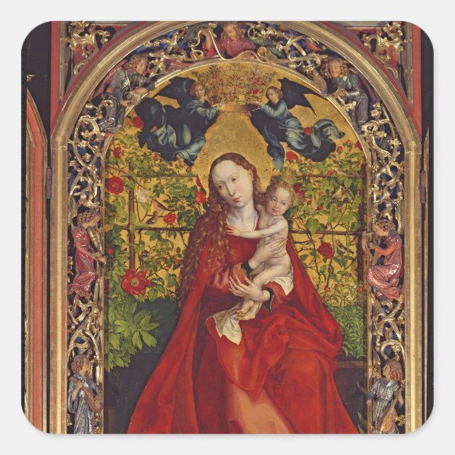 Madonna of the Rose Bower, 1473 Square Sticker (Front)
